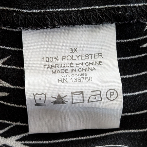 EUC Penningtons 3X Tie Back Pinstripe Floral 3/4 Sleeve Blouse - Picture 8 of 9